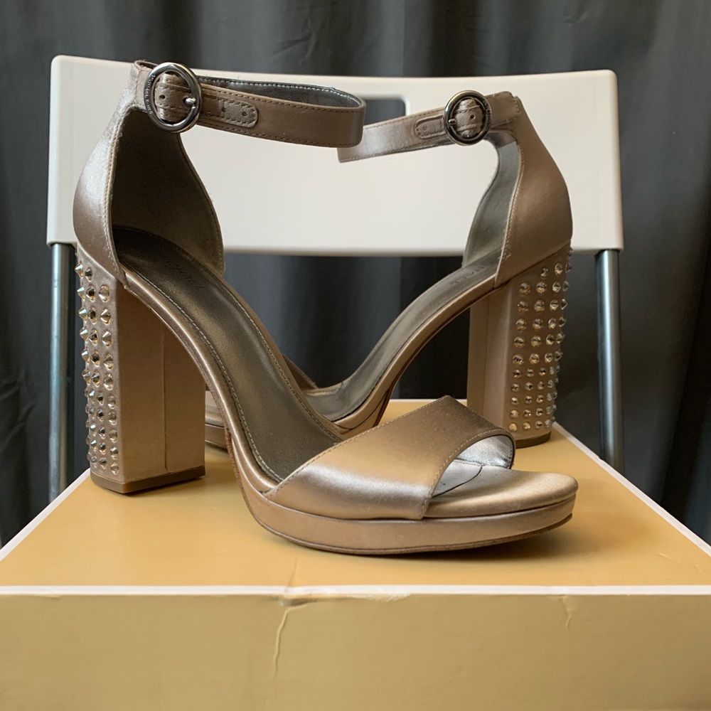 MICHAEL Kors Studded Platform Block Heel Formal Prom Sandals